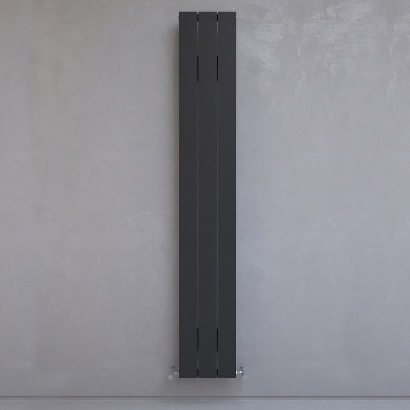 Kudox AluLite Textured Flat Designer Radiator 1800 x 280mm 2337Btu Black