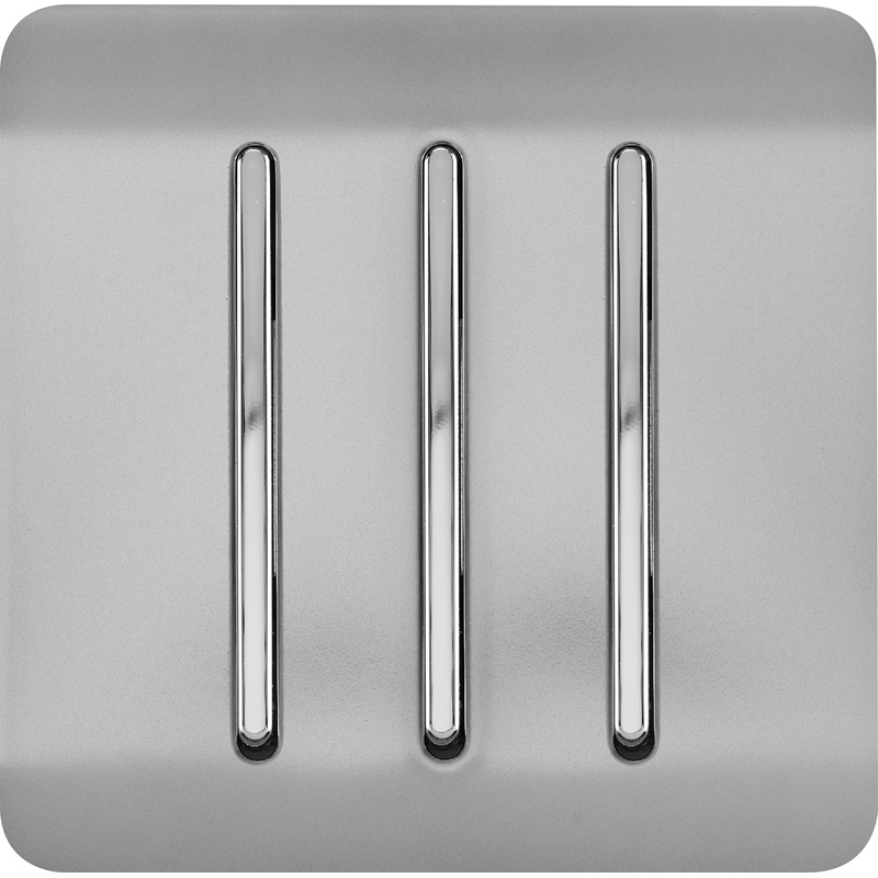 Trendiswitch Brushed Steel 3 Gang 2 Way 10 Amp Switch 3 Gang 2 Way