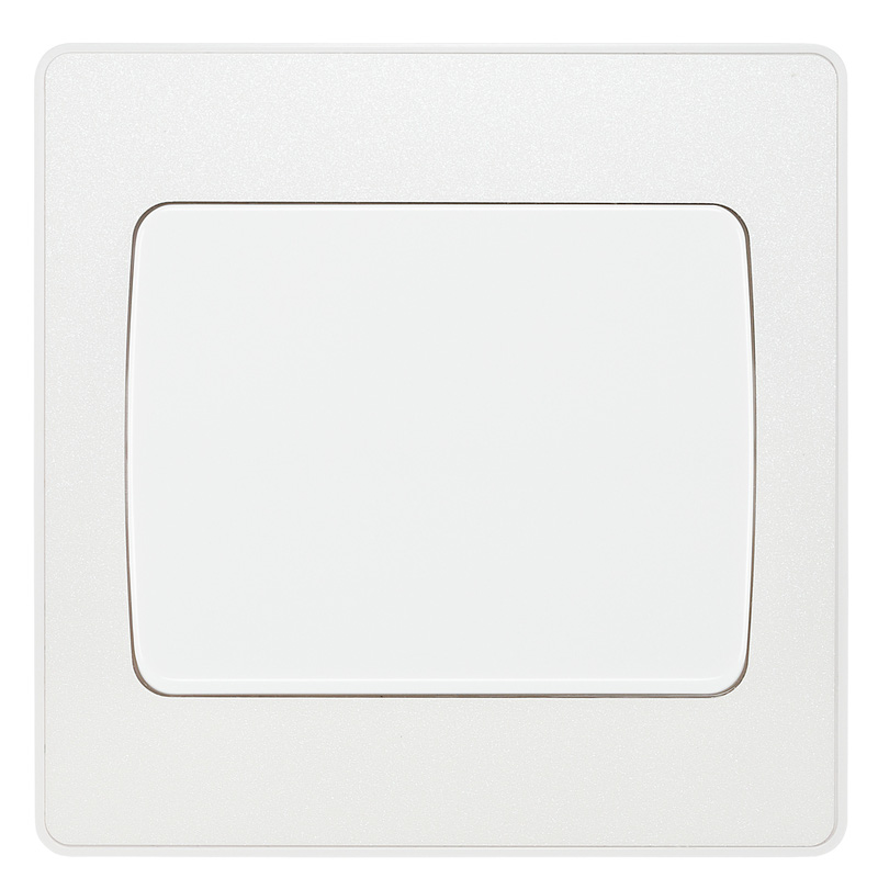 BG Evolve Pearlescent White (White Ins) Single Light Switch, 20A 16Ax, 2 Way, Wide Rocker