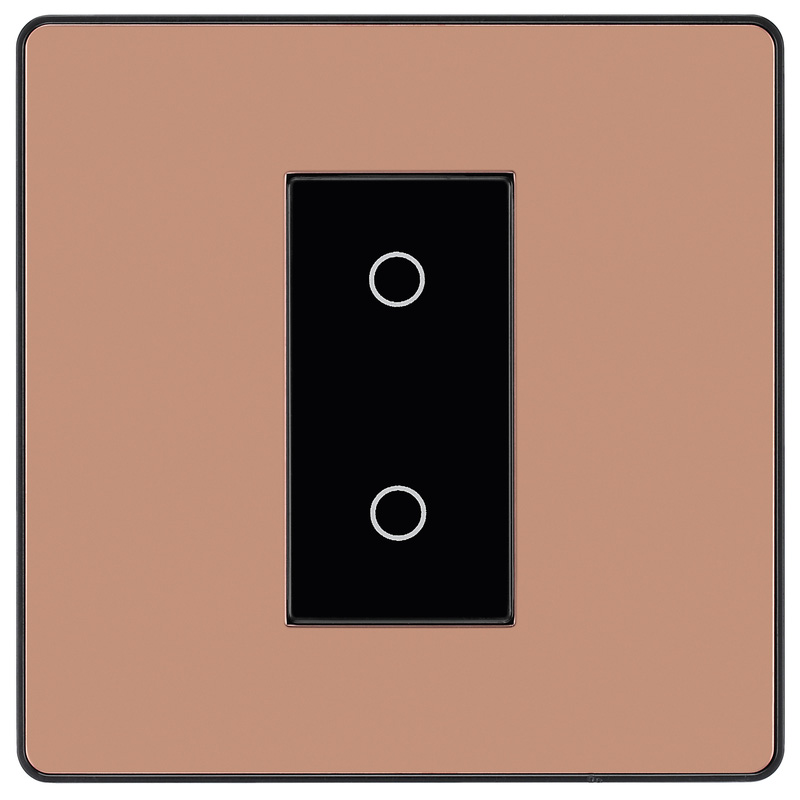 BG Evolve Polished Copper (Black Ins) 200W Single Touch Dimmer Switch, 2-Way Secondary