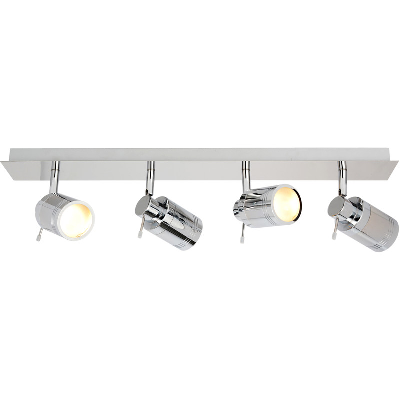 Bora LED Chrome 4 Light Bar Bathroom Spotlight IP44 GU10 4 x 4W 370lm