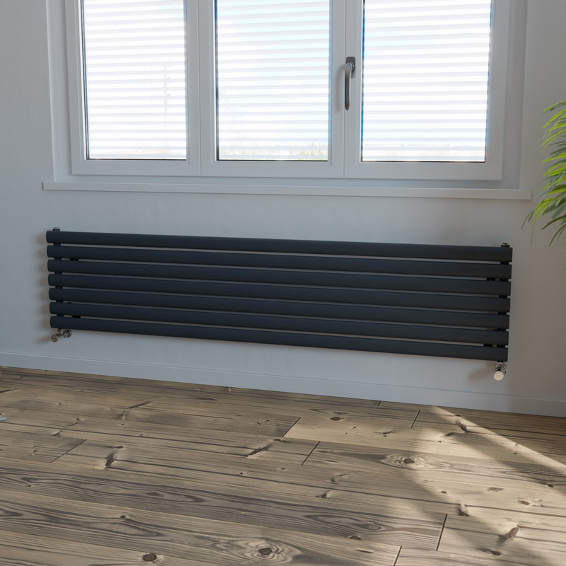 Ximax Bristol Single Horizontal Designer Radiator 410 x 1800mm 2754Btu Anthracite