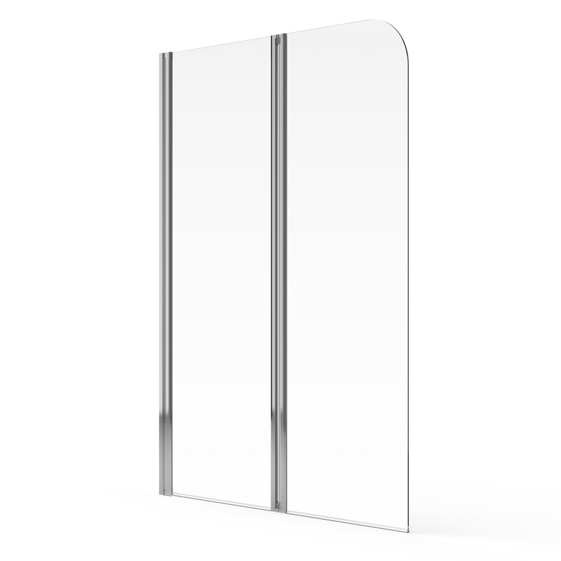 Aqualux 2 Panel Bath Screen Silver Frame 1500x1000mm