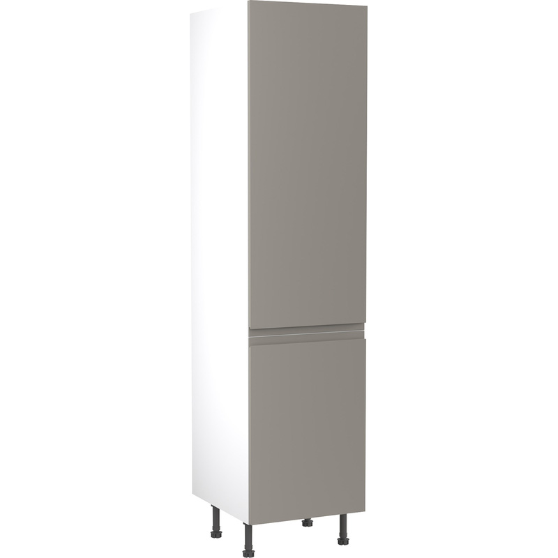 Kitchen Kit Flatpack J-Pull Kitchen Cabinet Tall Larder Unit Super Gloss Dust Grey 500mm