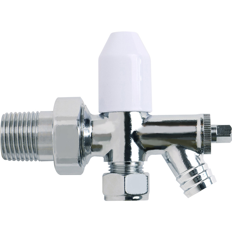 Made4Trade Angled Radiator Valve Drain Off Chrome Plated 10mm