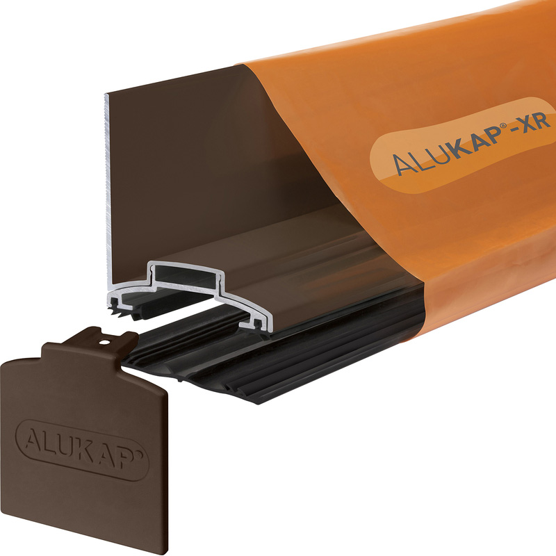 Alukap-XR Concealed Fix Wall Bar with Gasket Brown 3000mm