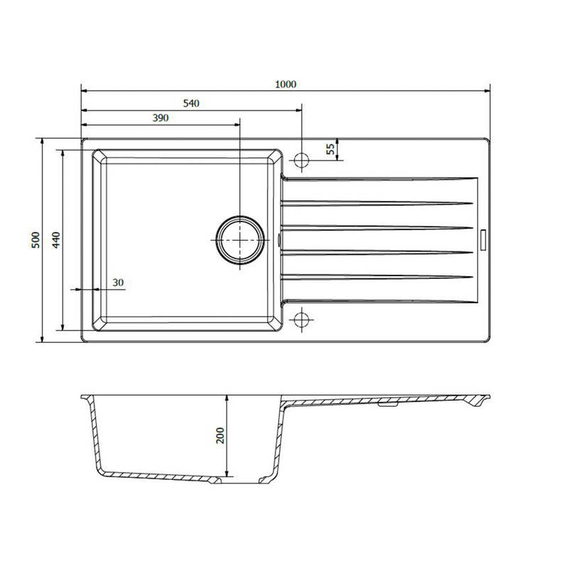 Reginox Harlem Reversible Composite Kitchen Sink & Drainer Single Bowl Caffe