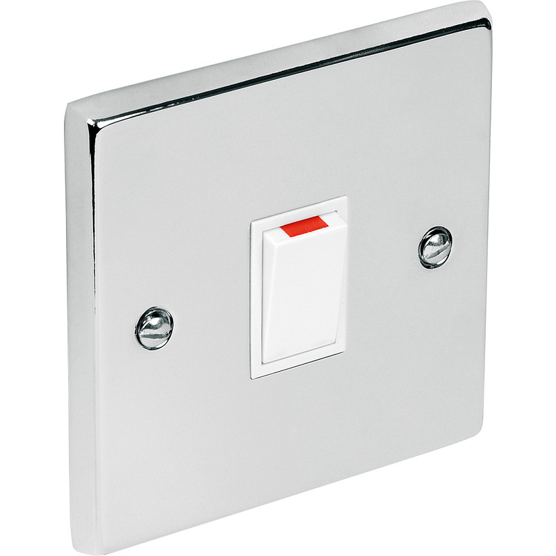 Chrome Double Pole Switch 20A 20A