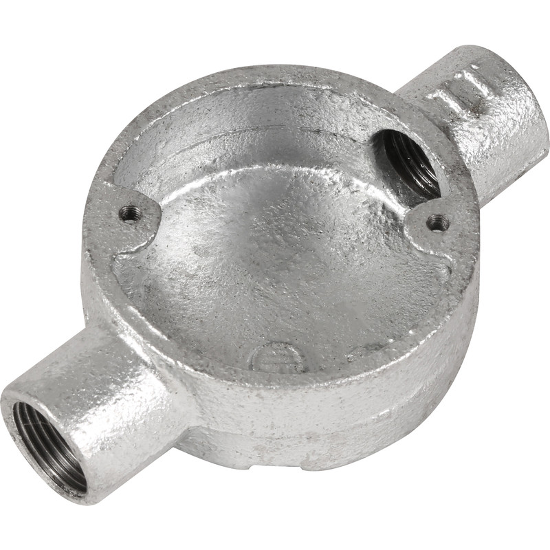 Deta Metal Conduit Through Box 20mm Galvanised