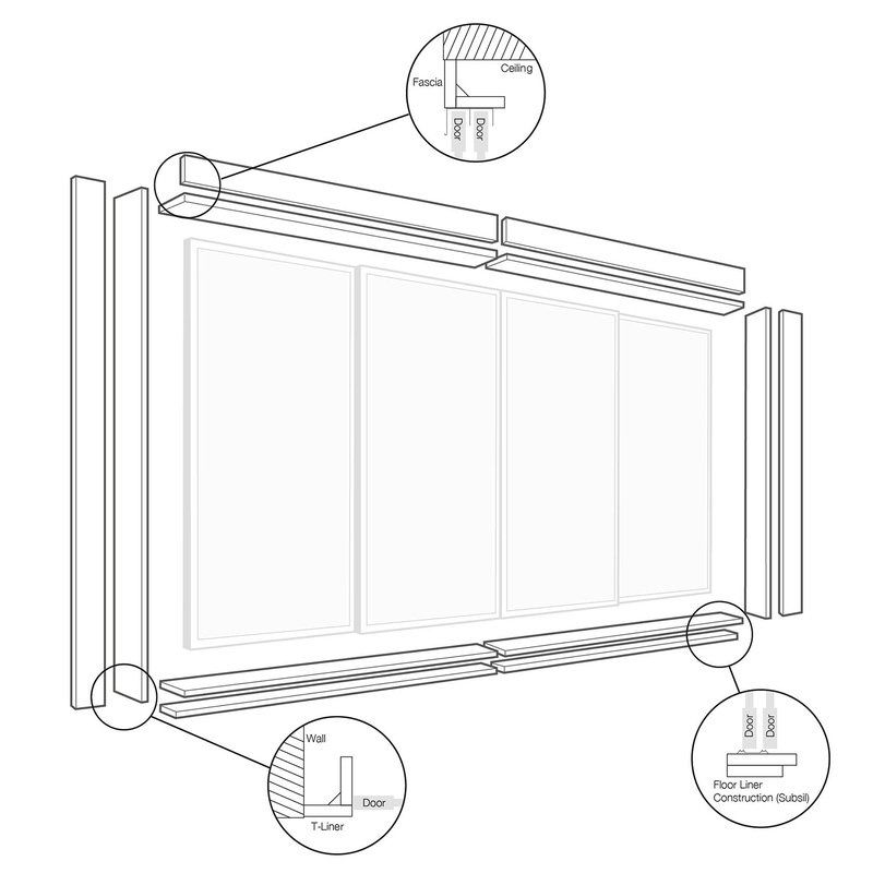 Spacepro Framing Kit for Sliding Wardrobes Door System Cashmere 3600 x 90mm