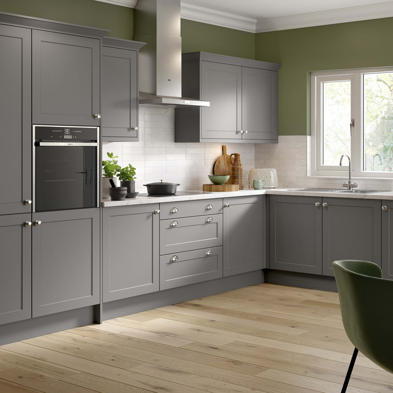 Kitchen Kit Flatpack Shaker Kitchen Cabinet Wall End Ultra Matt Dust Grey 800mm