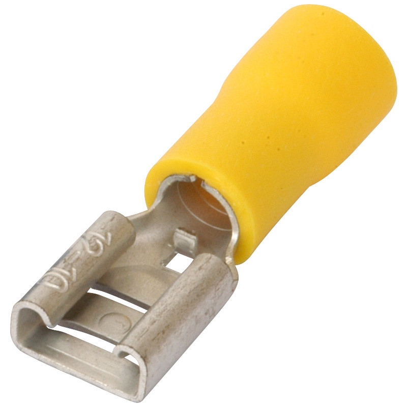 Spade Type Connectors Female 6mm Yellow
