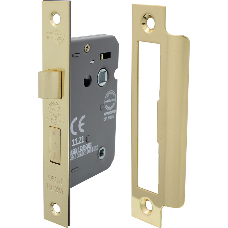 Bathroom Mortice Lock 63mm Electro Brass