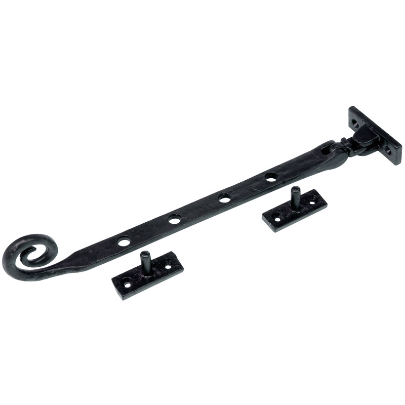 Black Antique Iron Casement Stay 254mm