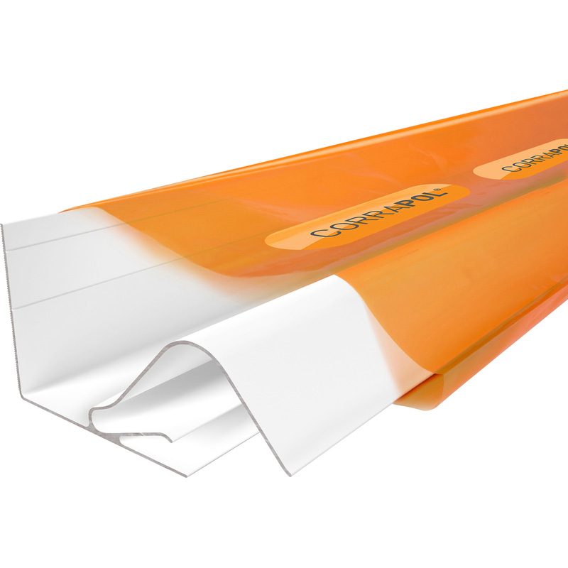Corrapol Rigid Rock n Lock Wall Side Flashing 6m White