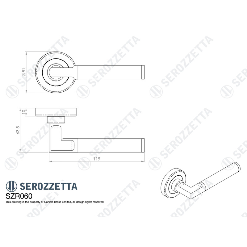 Serozzetta Sessanta Lever On Round Rose Polished & Satin Nickel