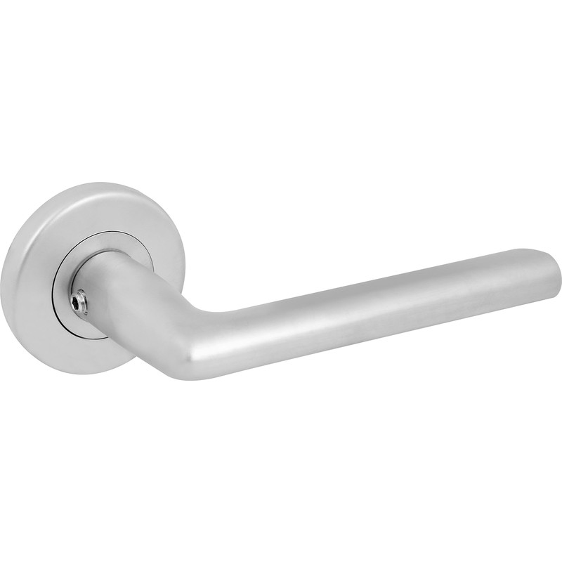 Serozzetta Uno Lever On Rose Door Handles Satin Chrome