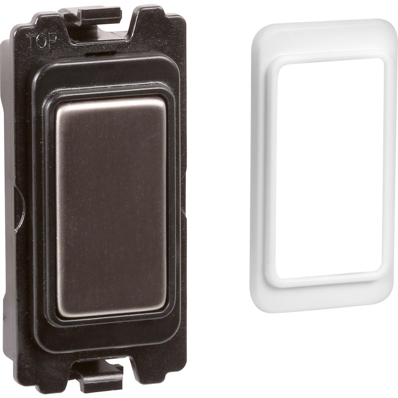 Wessex Brushed Stainless Steel Grid Switch Blank