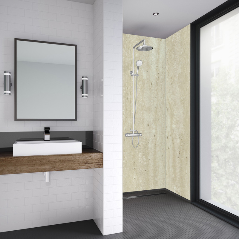 Mermaid Turino Marble Laminate Shower Wall Panel Tongue & Groove 2420mm x 585mm
