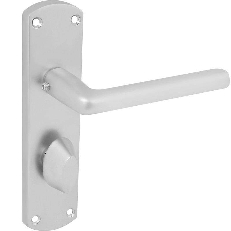 Serozzetta Uno Door Handles Bathroom Satin Chrome