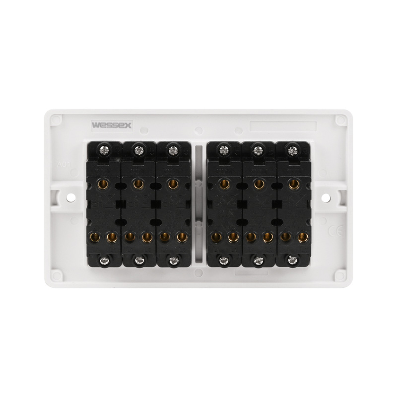 Wessex White 10A Switch 6 Gang 2 Way