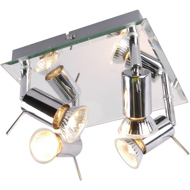 Mercury Mirror Plated GU10 4 Plate Spotlight