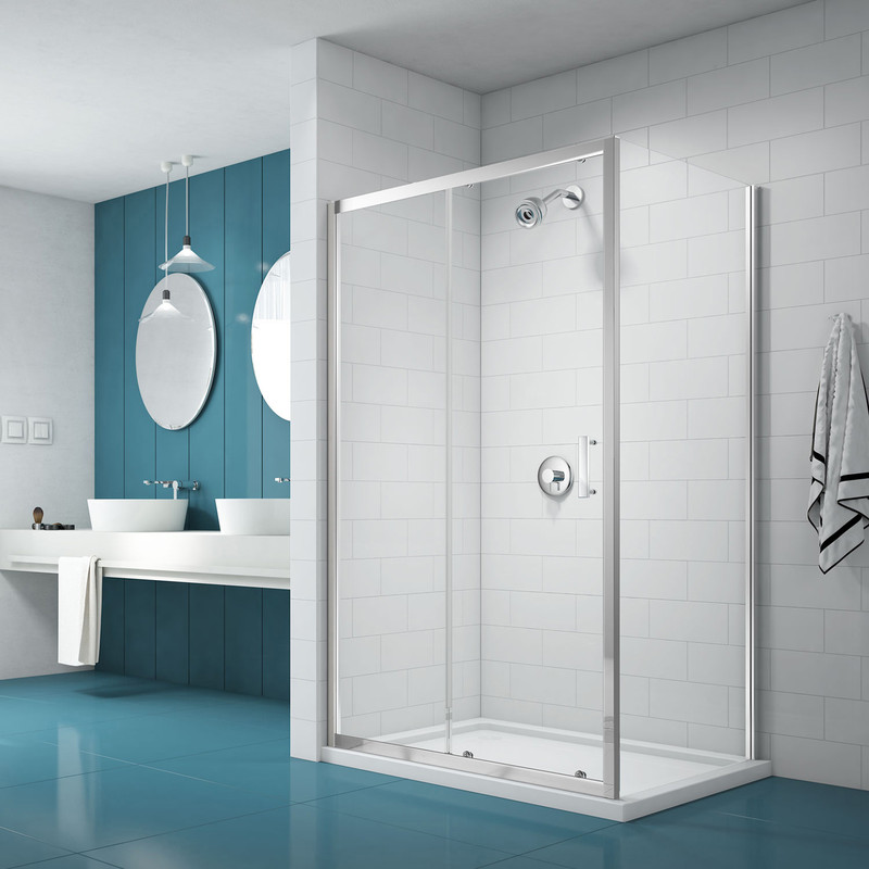 Merlyn NIX Sliding Shower Enclosure Door and Side Panel 1000 x 800mm