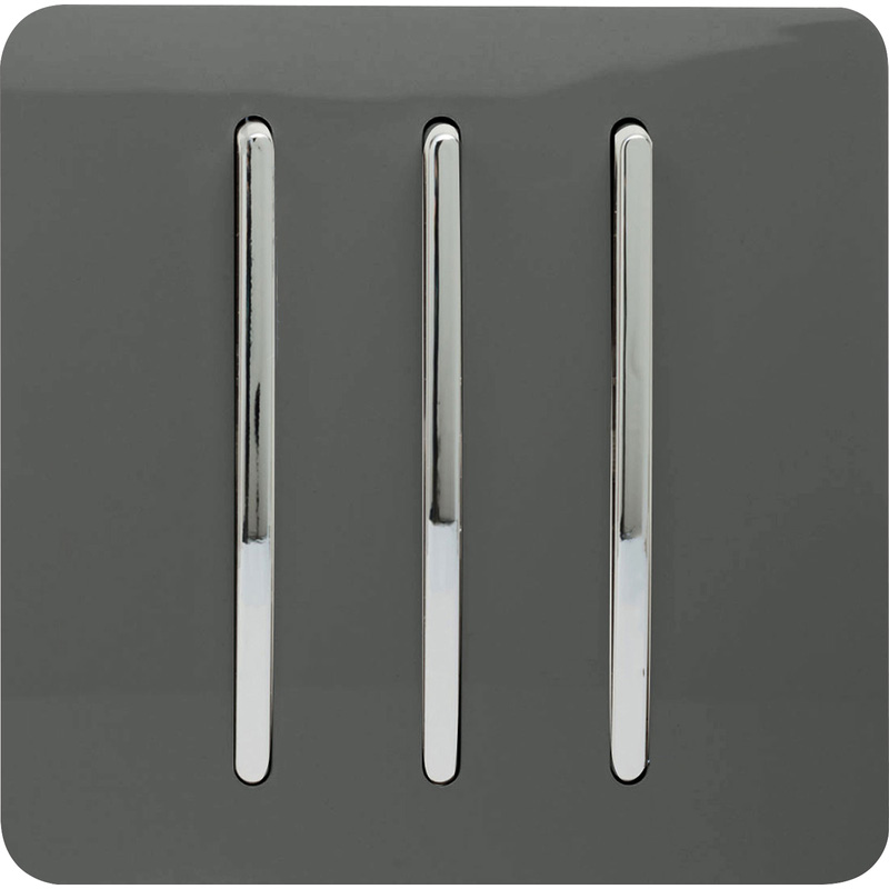 Trendiswitch Charcoal 3 Gang 2 Way 10 Amp Switch 3 Gang 2 Way