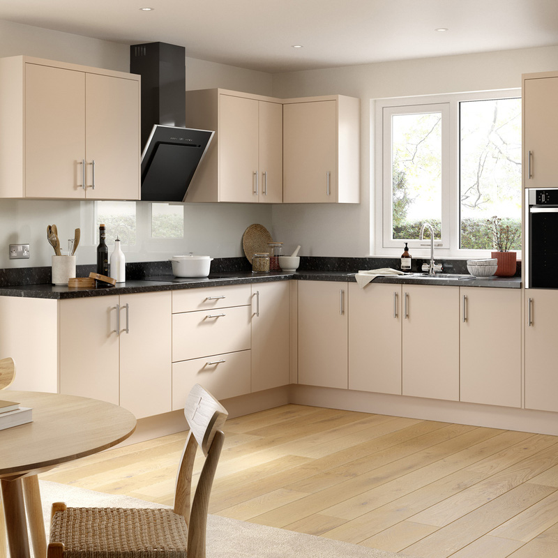 Kitchen Kit Ready Made Slab Kitchen Cabinet Wall Unit Ultra Matt Cashmere 1000mm