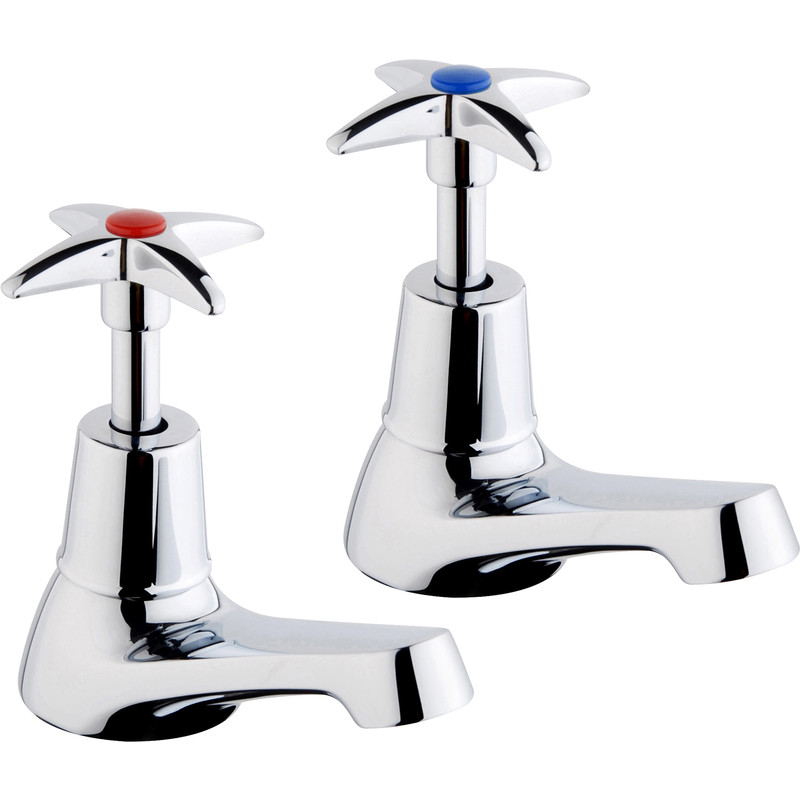 Ebb + Flo Cross Head Basin Pillar Taps