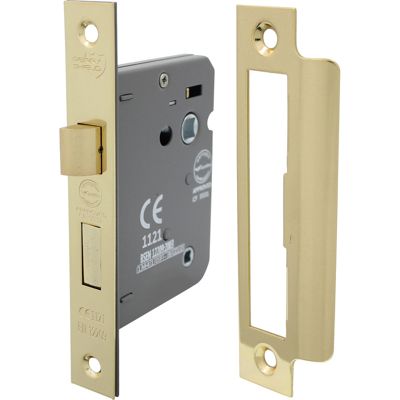 Bathroom Mortice Lock 75mm Electro Brass