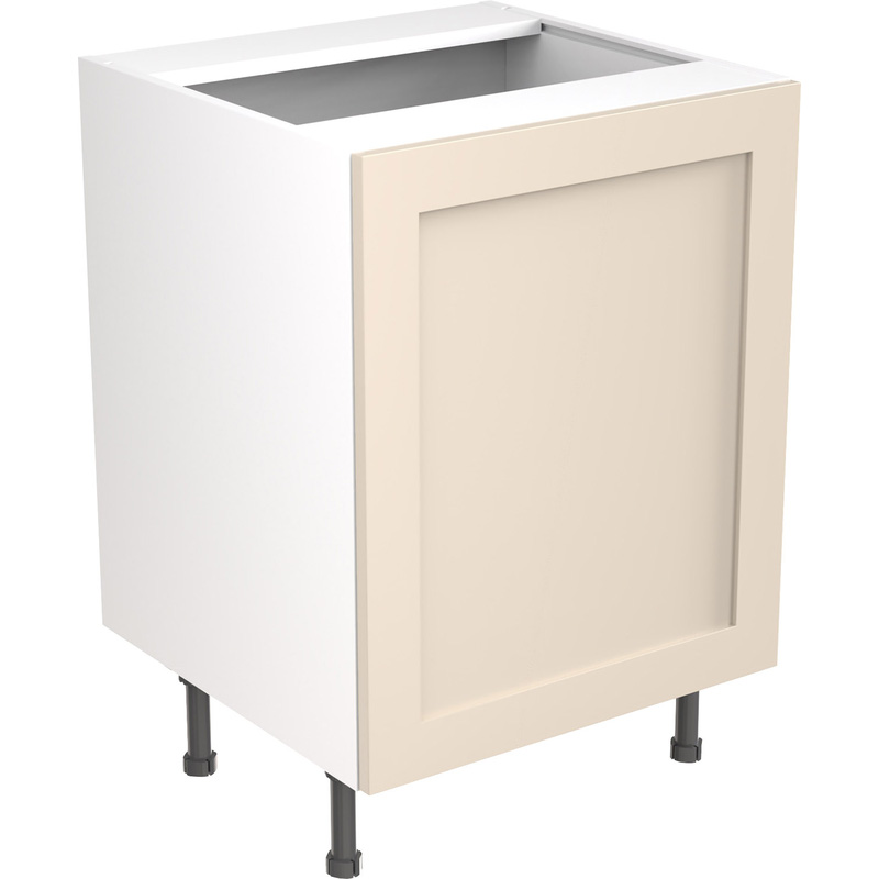 Kitchen Kit Flatpack Shaker Kitchen Cabinet Base Sink Unit Ultra Matt Cashmere 600mm