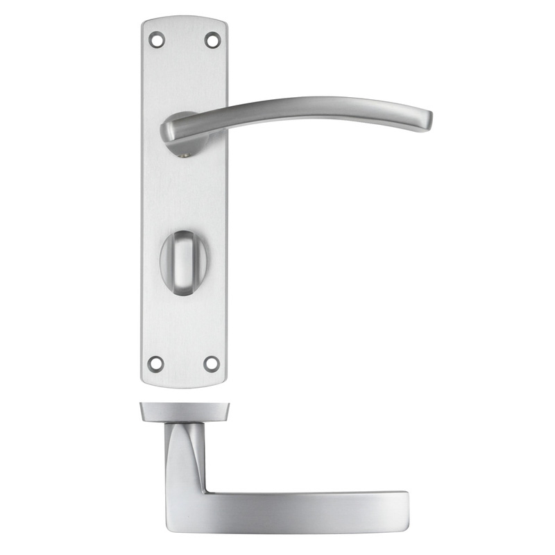 Stanza Toledo Door Handles Satin Bathroom