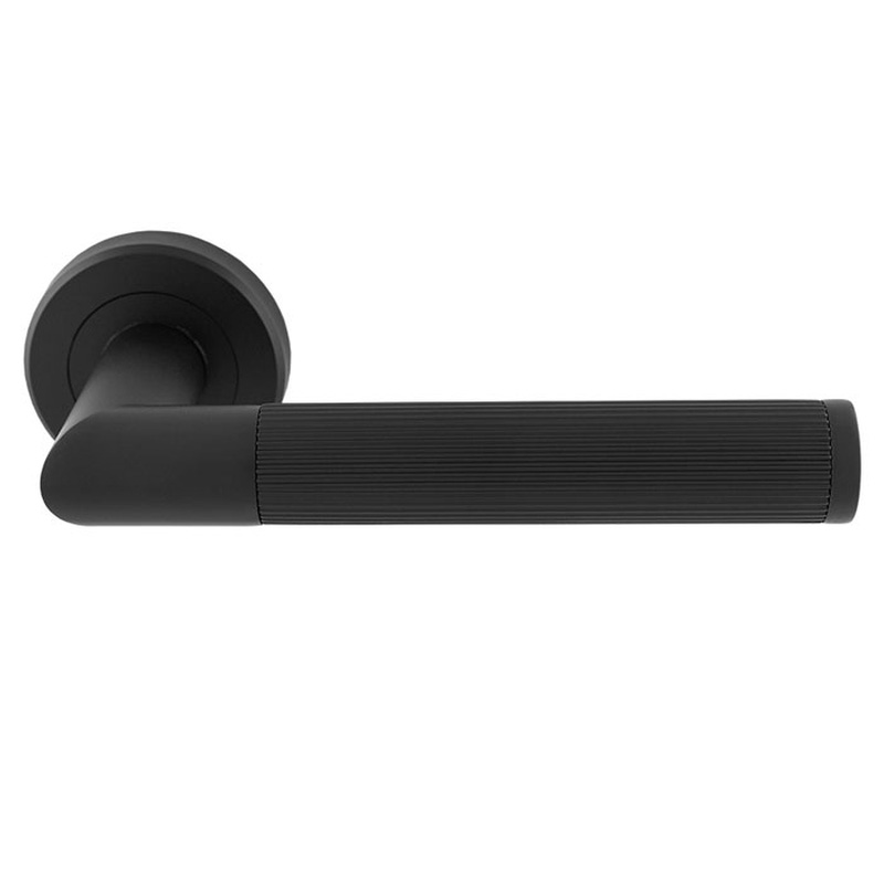 Serozzetta Trend Lines Lever On Rose Door Handles Matt Black