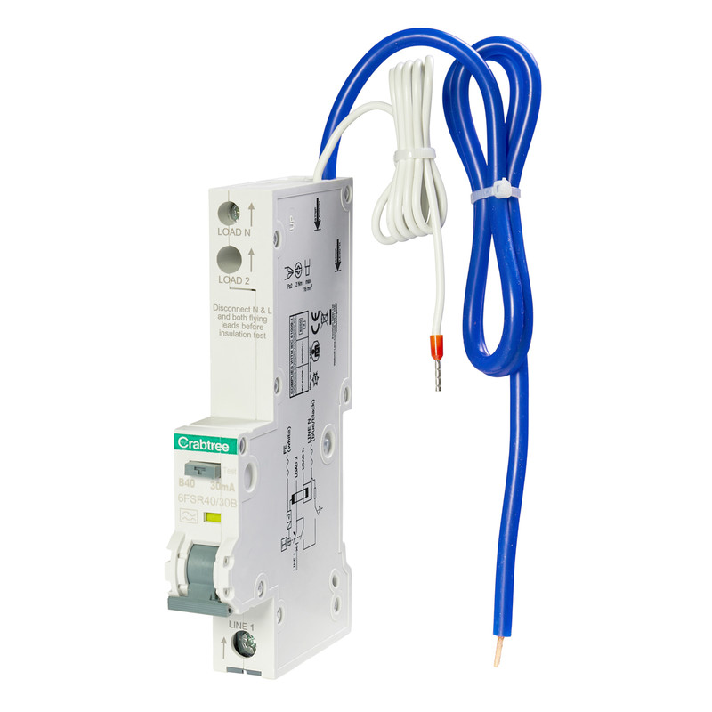 Crabtree Loadstar RCBO 40A 30mA 6kA Type A B Curve