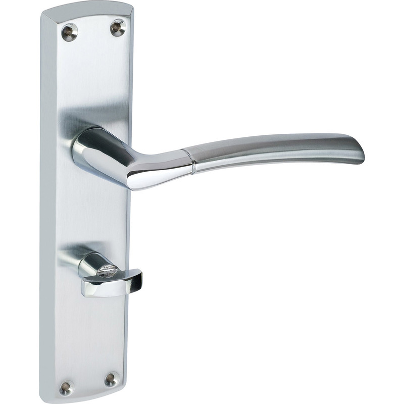 Felisa Dual Finish Door Handles Bathroom Polished / Satin
