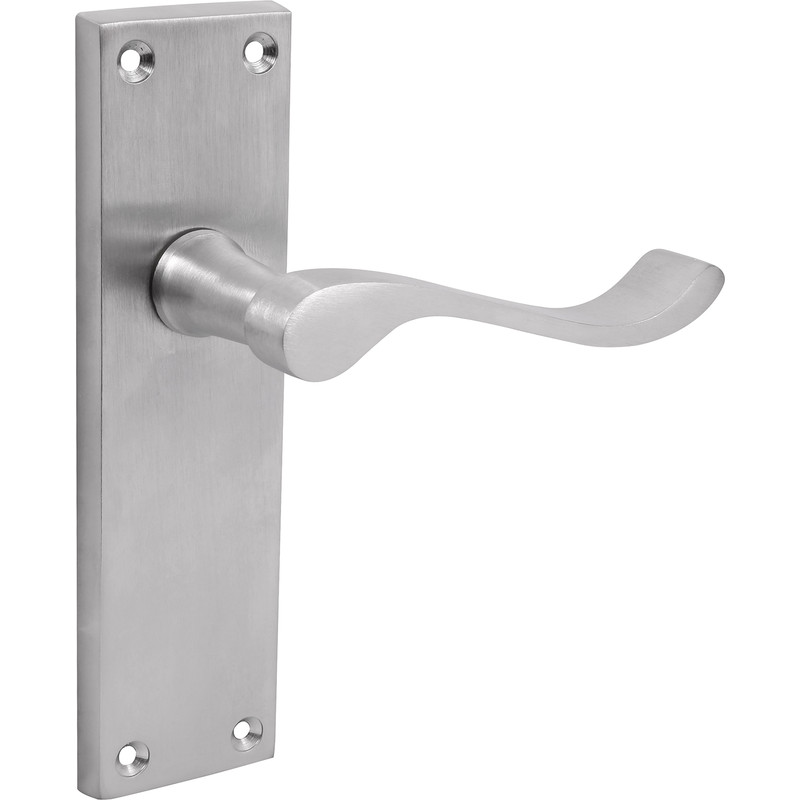 Victorian Scroll Door Handles Latch Satin