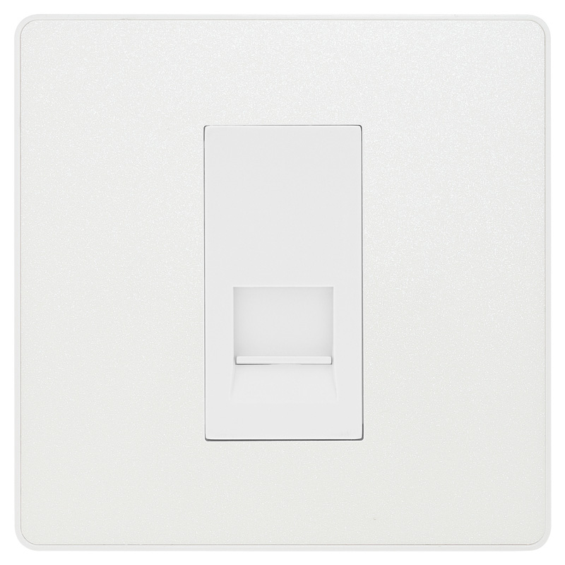 BG Evolve Pearlescent White (White Ins) Single Master Telephone Socket