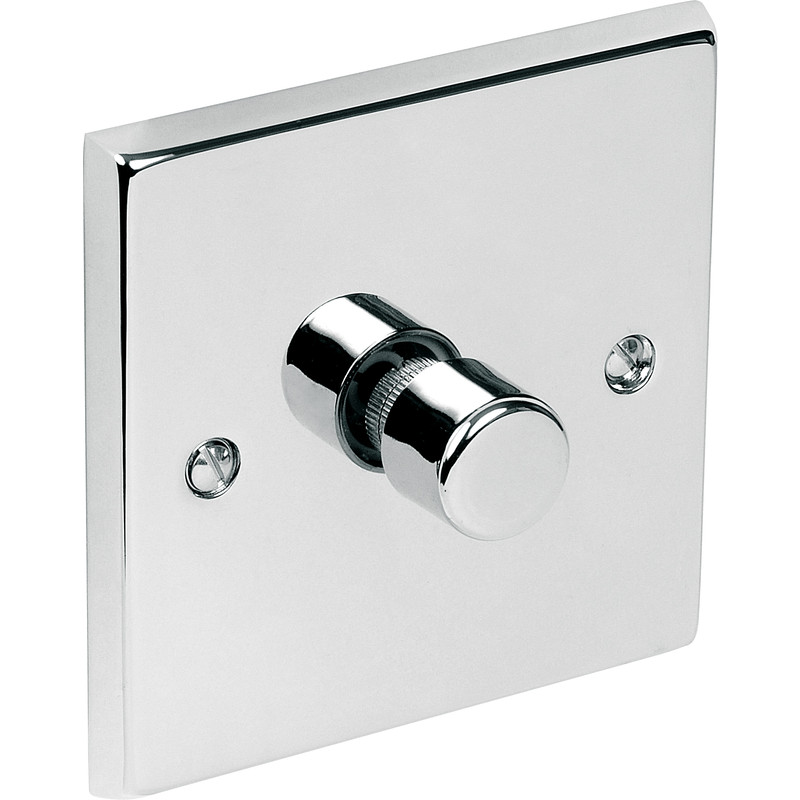 Chrome Dimmer Switch 1 Gang 1 Way 400W