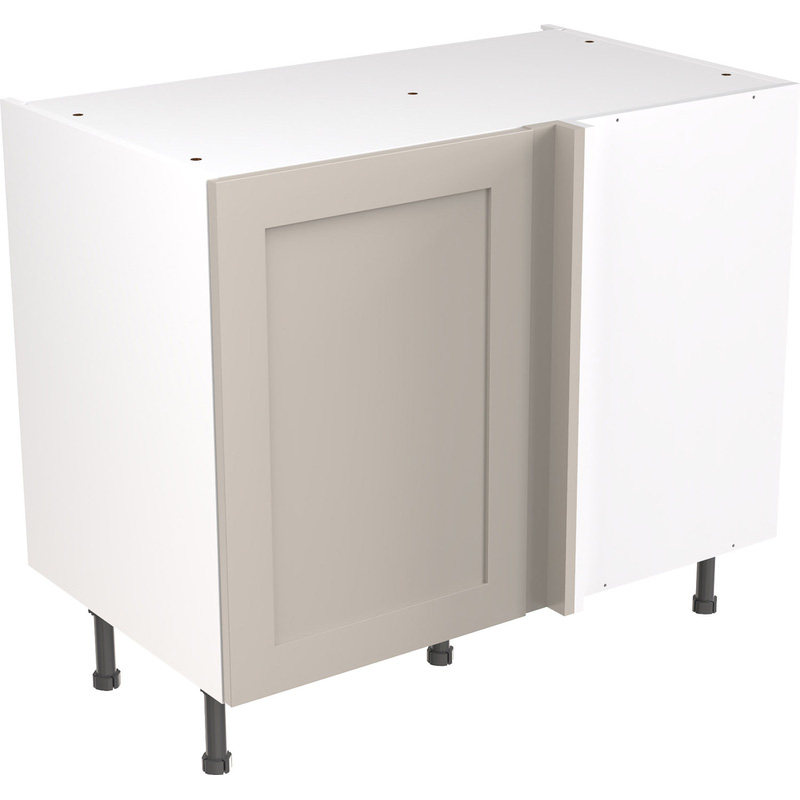 Kitchen Kit Ready Made Shaker Kitchen Cabinet Base Blind Corner Unit Ultra Matt Light Grey 1000mm
