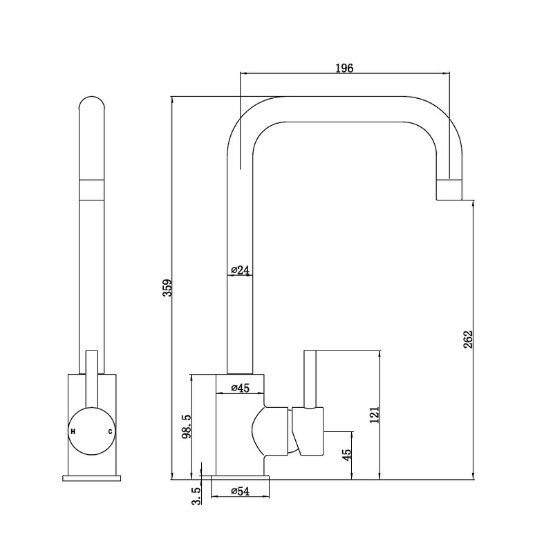 Deva Caldew Mono Mixer Kitchen Tap Brushed Nickel