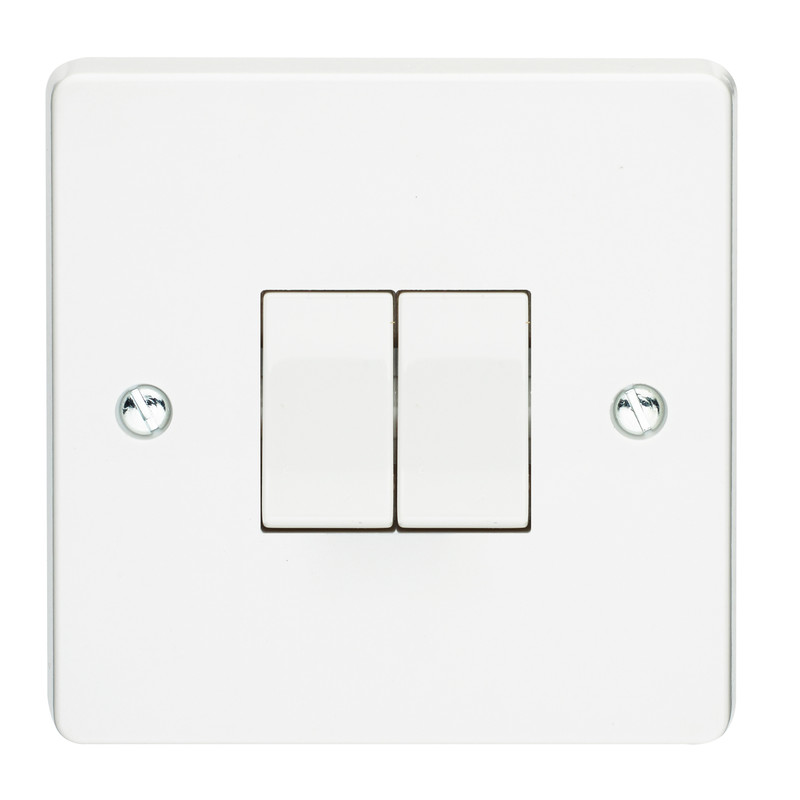 Crabtree 10A Light Switch 2 Gang 2 Way