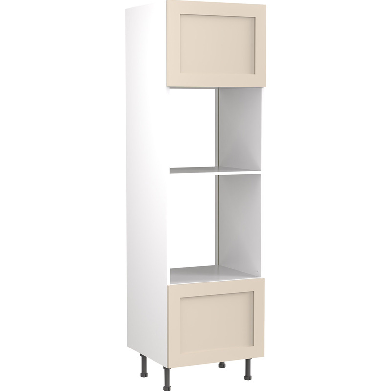 Kitchen Kit Flatpack Shaker Kitchen Cabinet Tall Oven & Microwave Unit Ultra Matt Cashmere 600mm