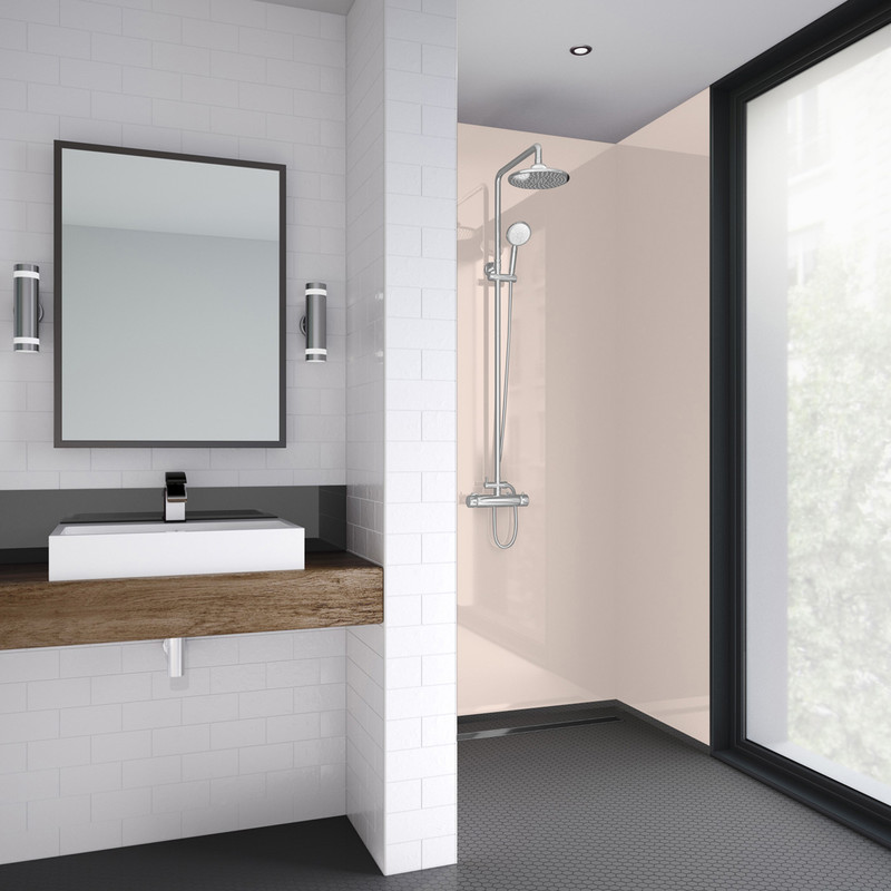 Mermaid Acrylic Shower Wall Panel Soft Pink 2440mm x 900mm x 4mm