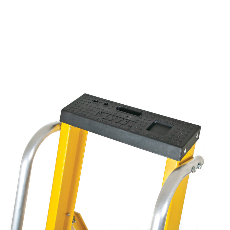 Lyte Heavy Duty Fibreglass Platform Step Ladder 12 Tread, Closed Length 3.47m