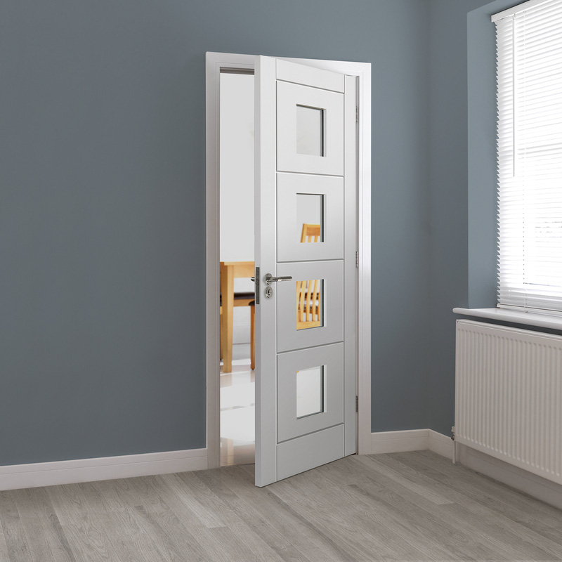 Quattro Glazed White Internal Door 35 x 1981 x 686mm