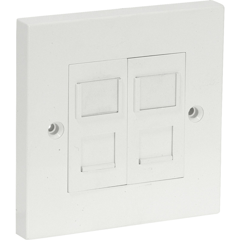 Axiom RJ45 CAT5E Wall Outlet Kit Double