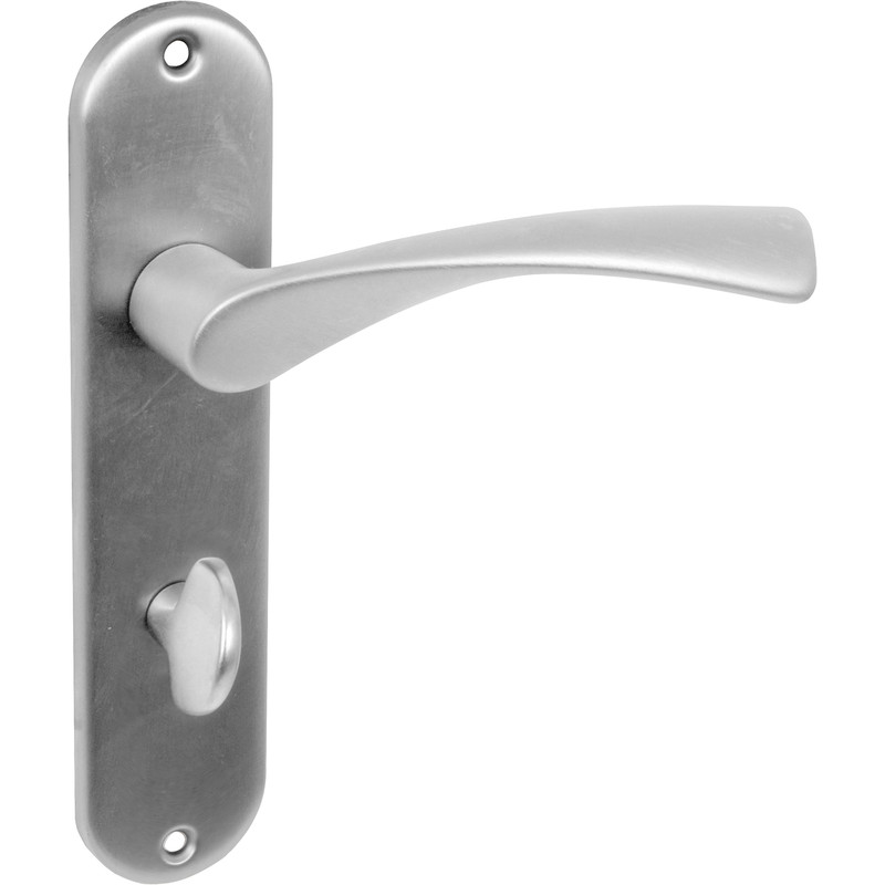Lyon Door Handles Bathroom Satin