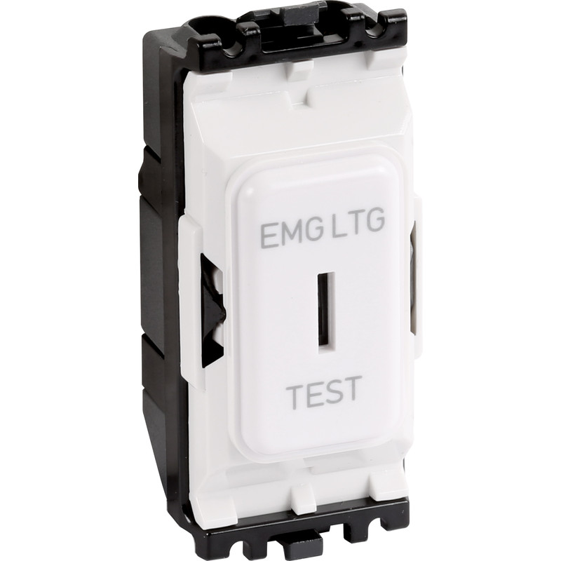 MK Grid Plus 20A Secret Key Switch Module 1 Way 'EMG LTG TEST' DP