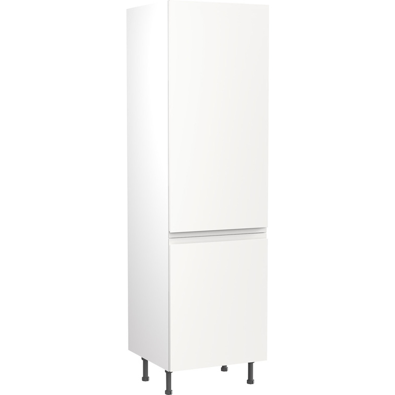 Kitchen Kit Flatpack J-Pull Kitchen Cabinet Tall Fridge & Freezer 70/30 Unit Ultra Matt White 600mm